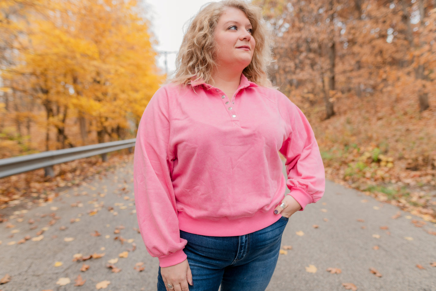 Snap Buttons, Pull Over Sweatshirt