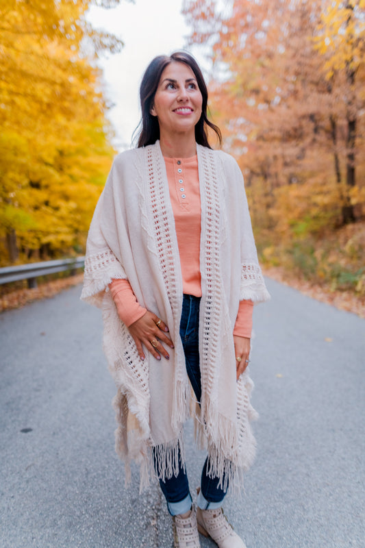 Frayed Bohemian Ruana
