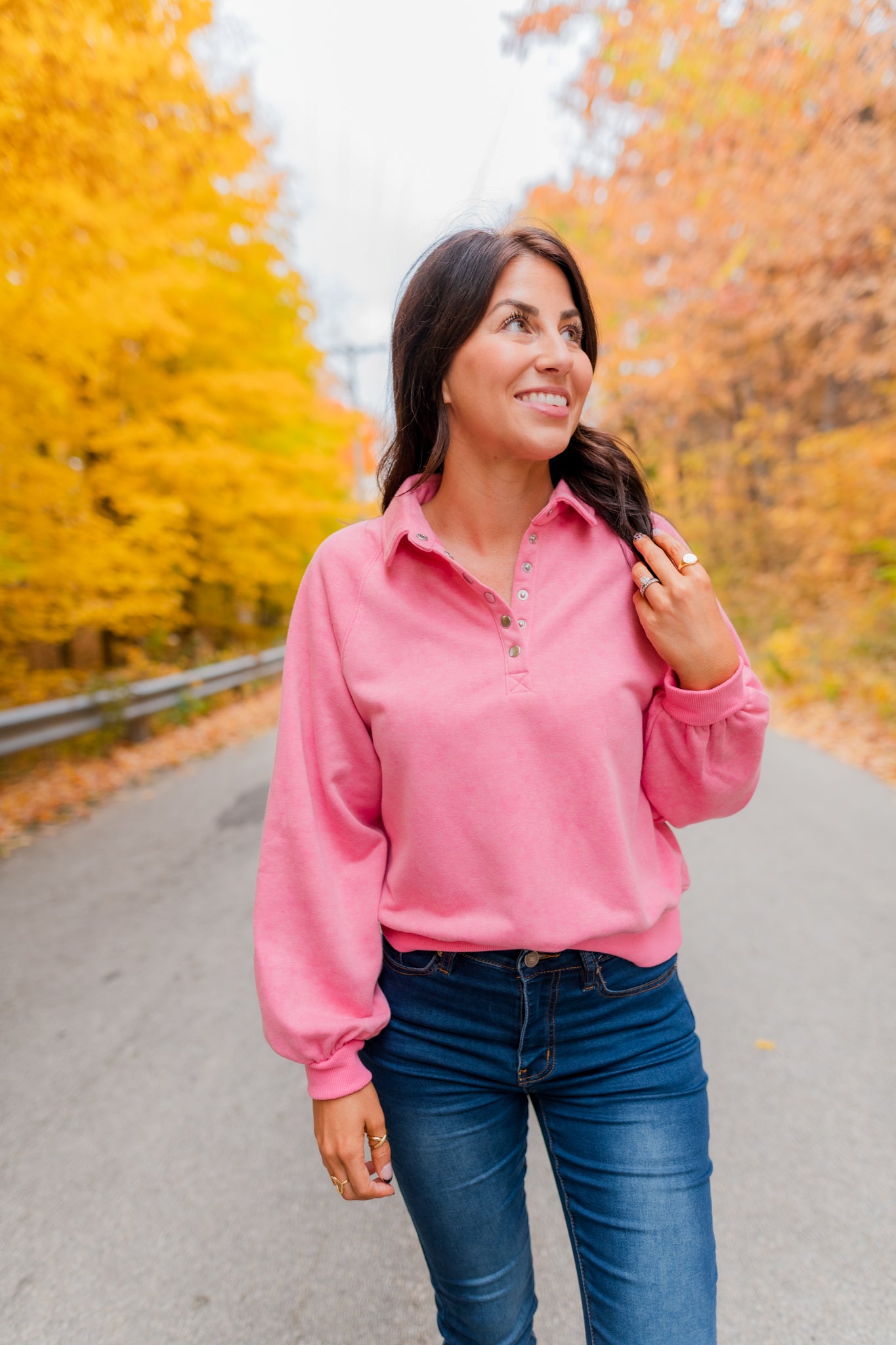 Snap Buttons, Pull Over Sweatshirt
