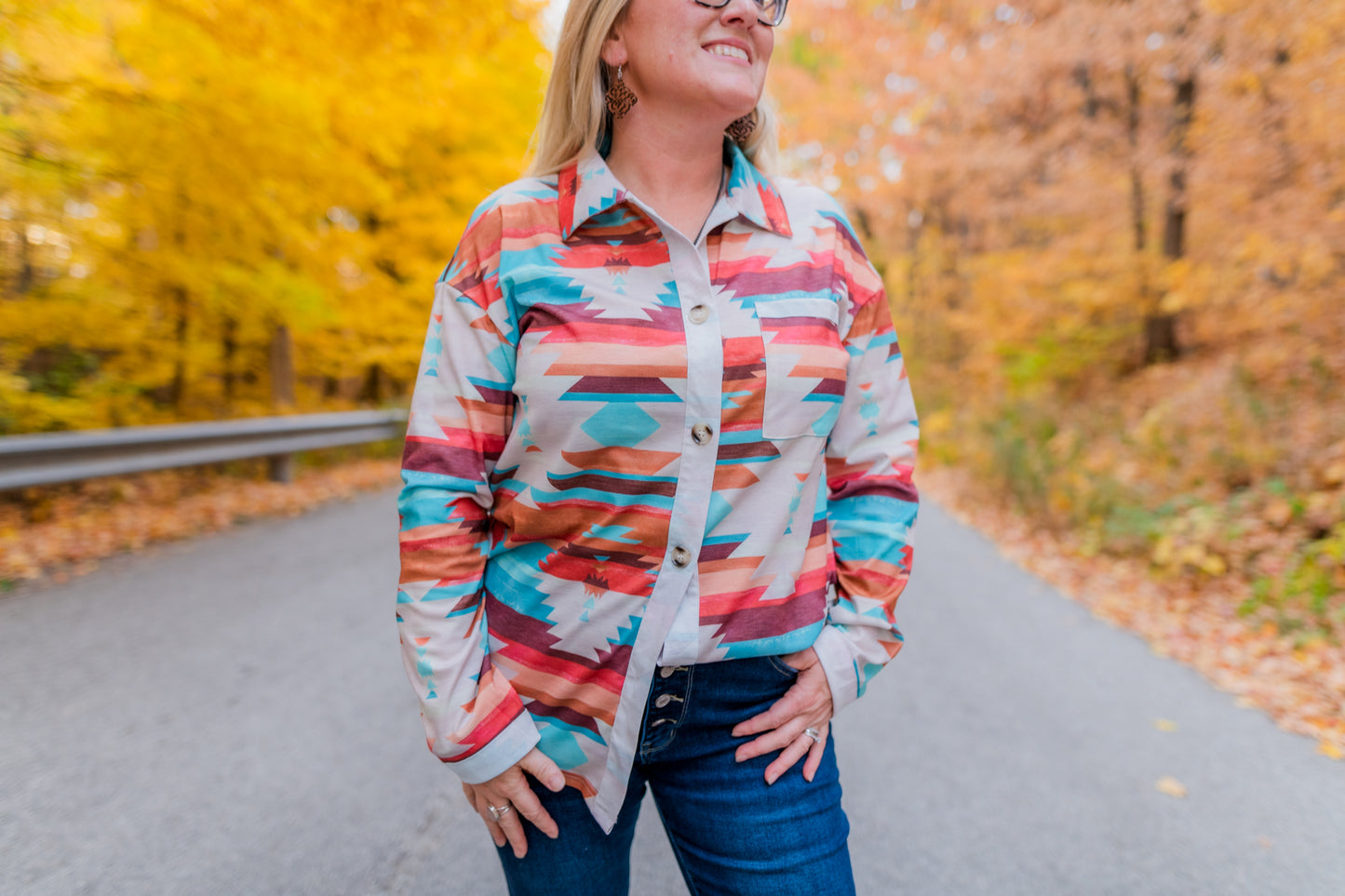 Aztec Buttoned Long Sleeve