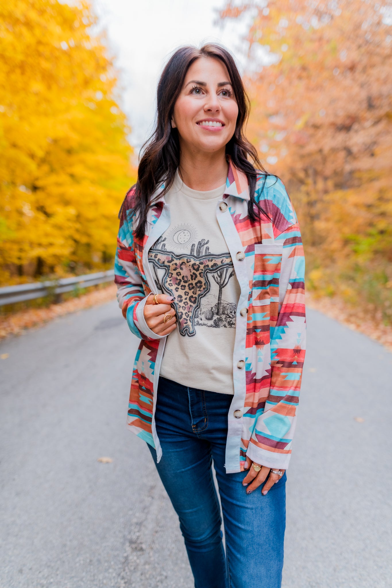 Aztec Buttoned Long Sleeve
