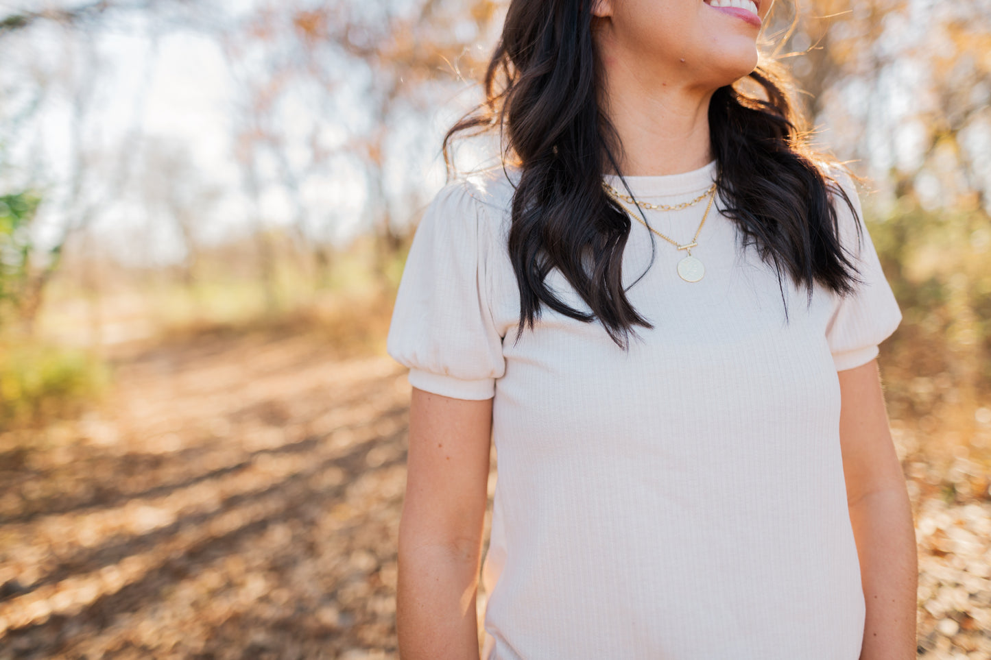 Ribbed Puff Sleeve Top