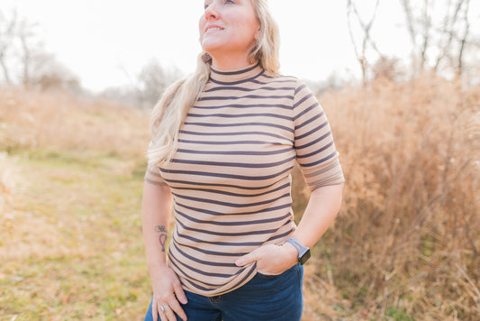 Mixed Stripe Knit Top