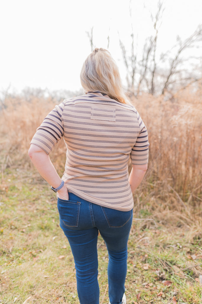 Mixed Stripe Knit Top